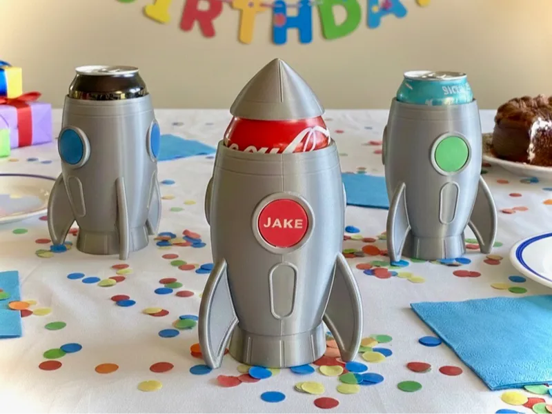 Retro Rocket Can Sleeve