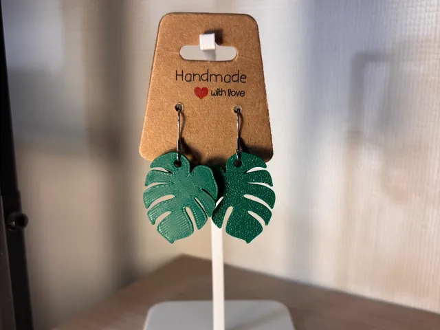 Monstera earrings