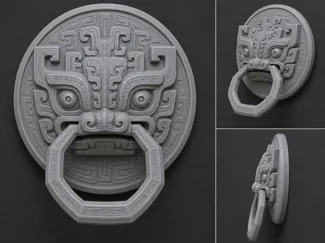 Ancient taotie door knocker