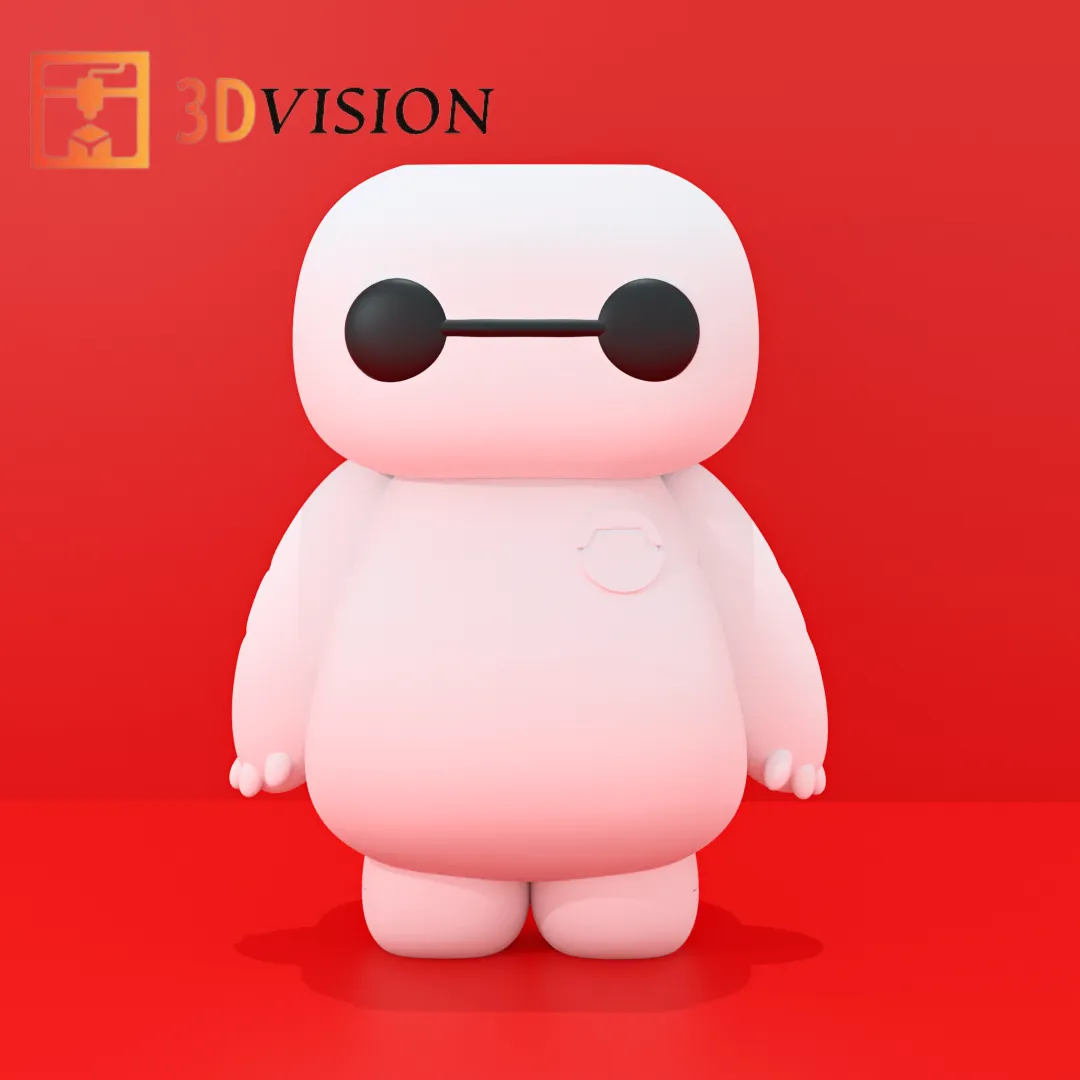 Baymax funko and keychain by 3DVision MakerWorld: Download Free 3D Models - 3D model önizlemesi