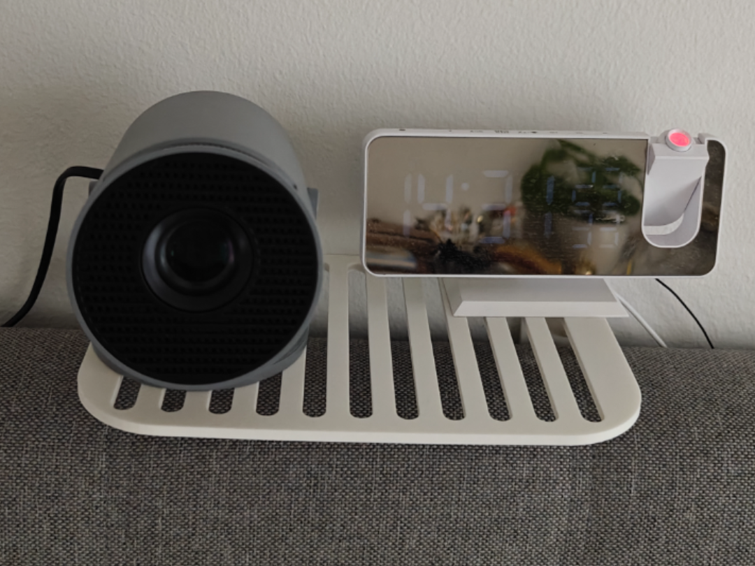 Bedroom wall shelf for projector , clock etc.