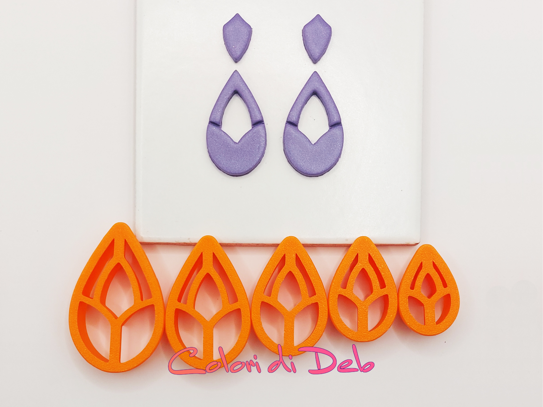 Cutter per polymer clay goccia con doppio arco