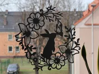 Lapin de Pâques — déco murale fleurie — photo 3