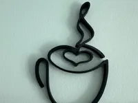 Décoration murale tasse de café et cœur en fumée — photo 2