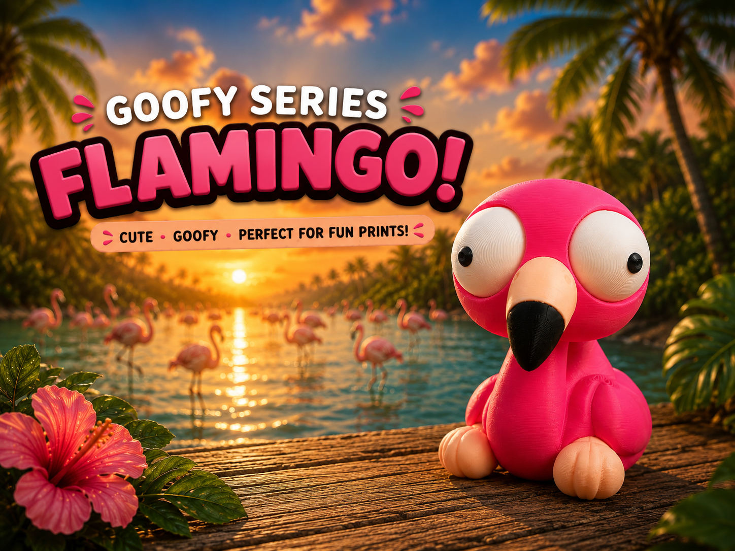 Goofy series – FLAMINGO Movable Eyes NOAMS