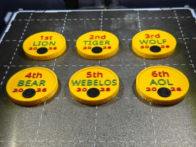 2026 Pinewood Derby Award Coins