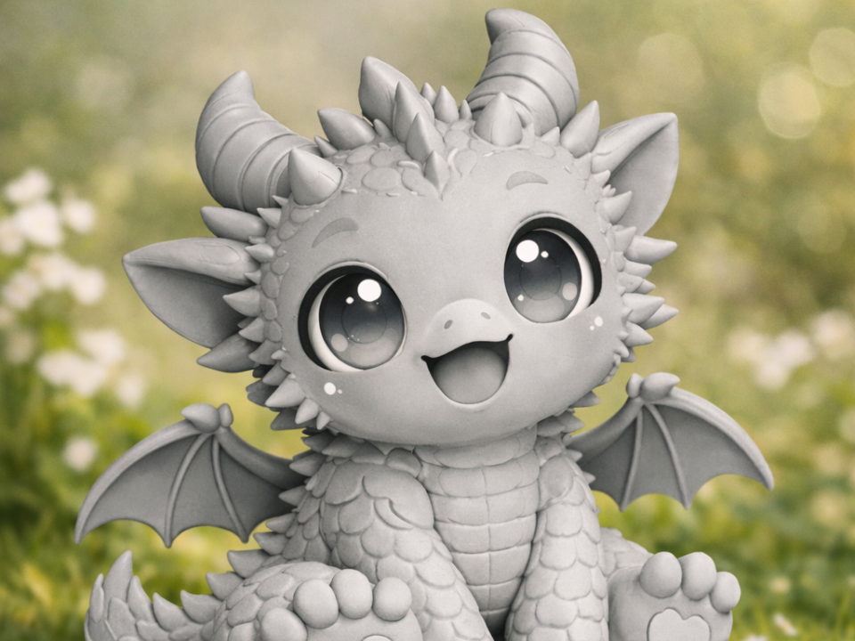 Cute Baby Dragon – Chibi Fantasy Figure