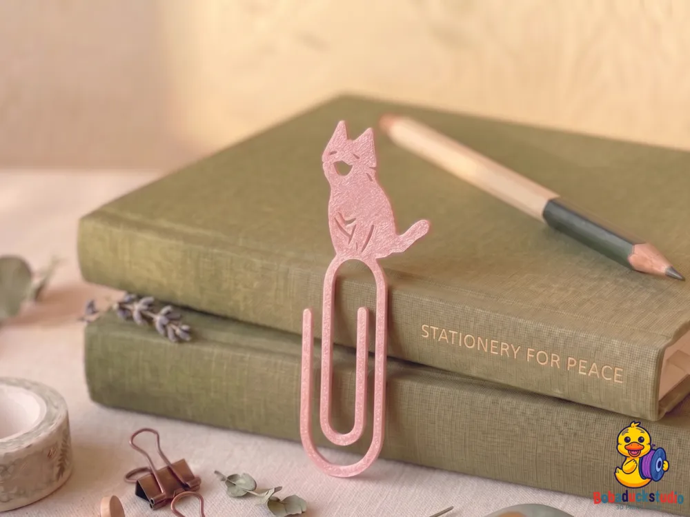 Cute Sitting Cat Bookmark Paperclip - Free 3D Print Model - MakerWorld