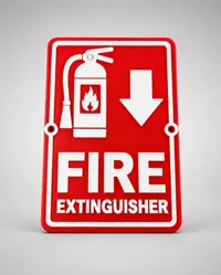 Safety Fire Extinguisher Sign - Down