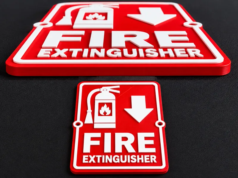 Safety Fire Extinguisher Sign - Down