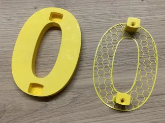 House Number + drilling template, Hausnummer