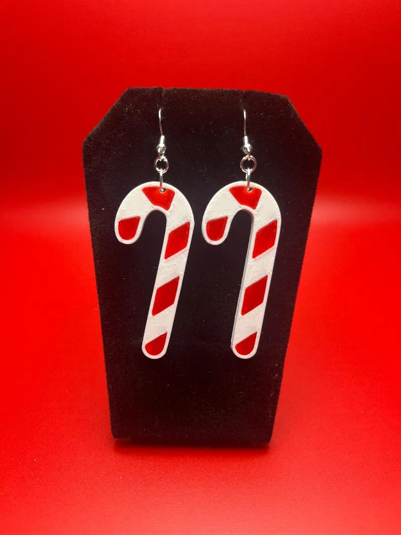 Candy cane earrings view 3