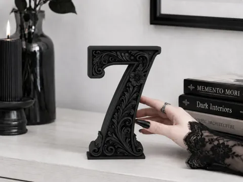 Estante o repisa: Goth Baroque Number 7 Floral Shelf gothic Decor — referencia de MakerWorld