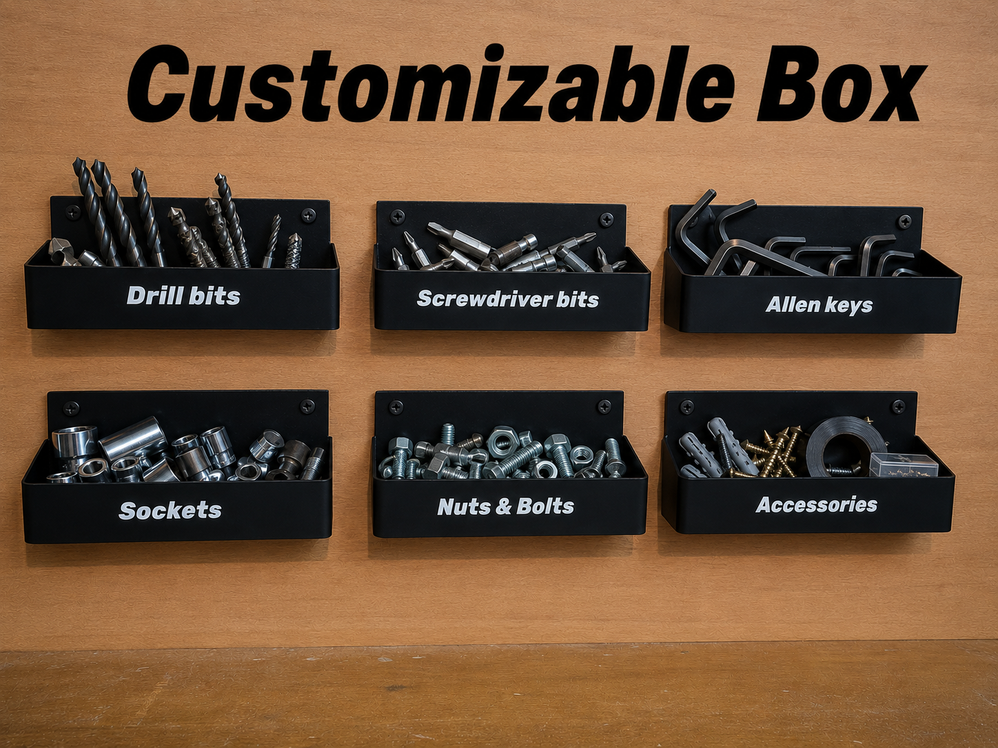 Customizable Wall mounted storage bins Generator