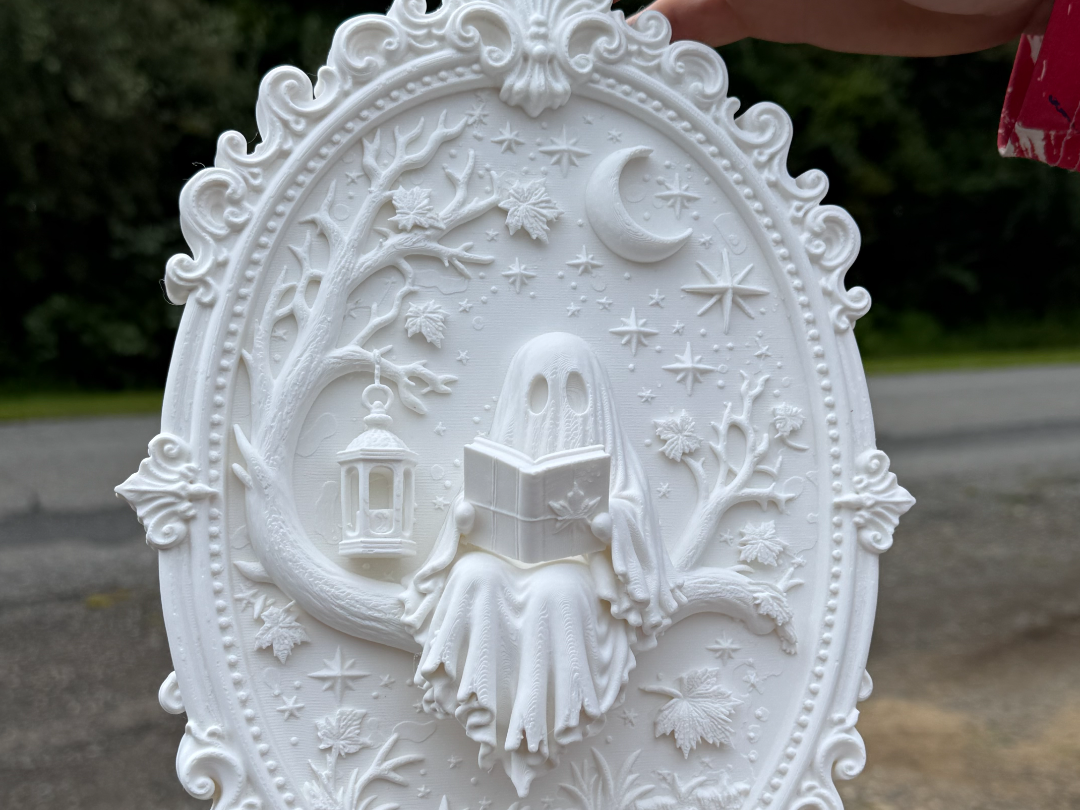 Ghost Reading in Victorian Frame - 1