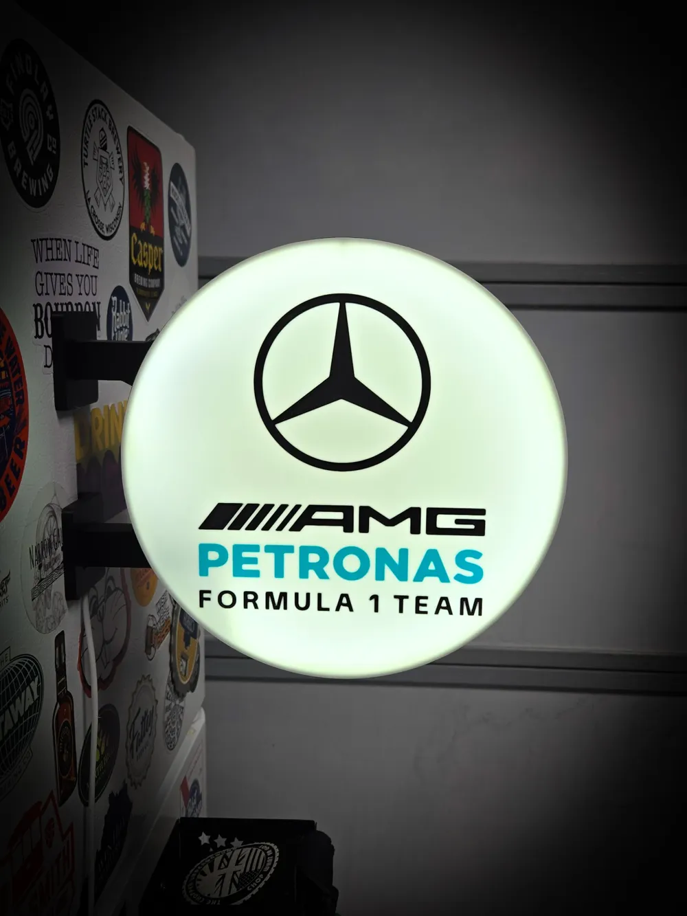 Round Model Designs MERCEDES AMG F1 ~ 2-Sided Round Lightbox - Free 3D Print Model - MakerWorld