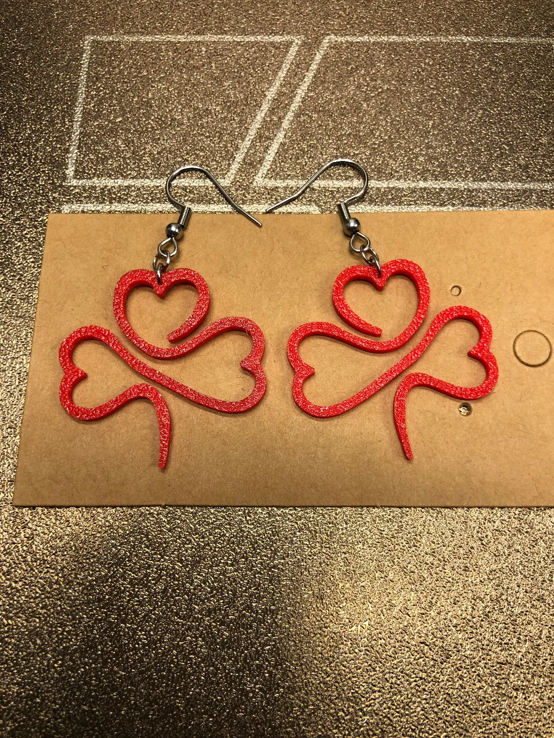 Clover heart earrings view 2
