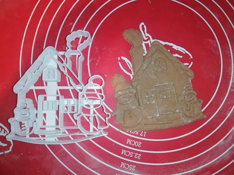 Santa house cookie cutter