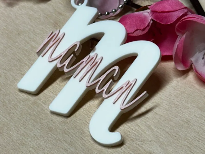 M pour Maman Keychain Charm