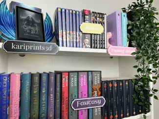 DIY Bookshelf Sign with Holder - Customizable