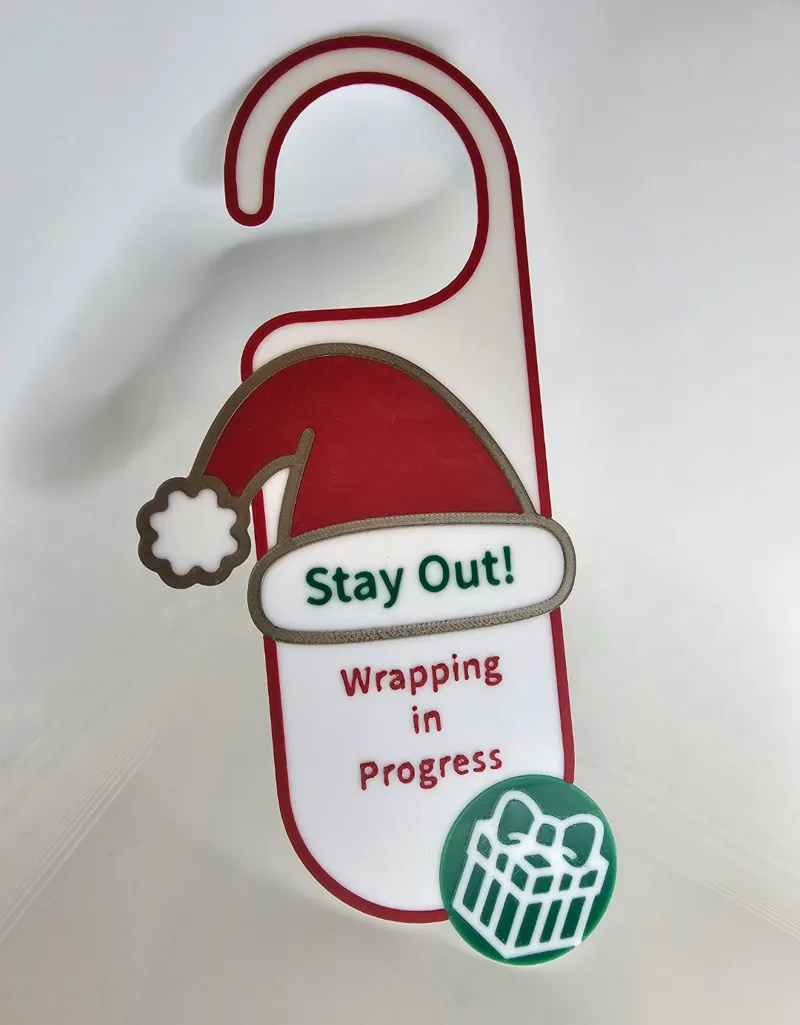 Wrapping Presents! - Door Hanger - Christmas Sign