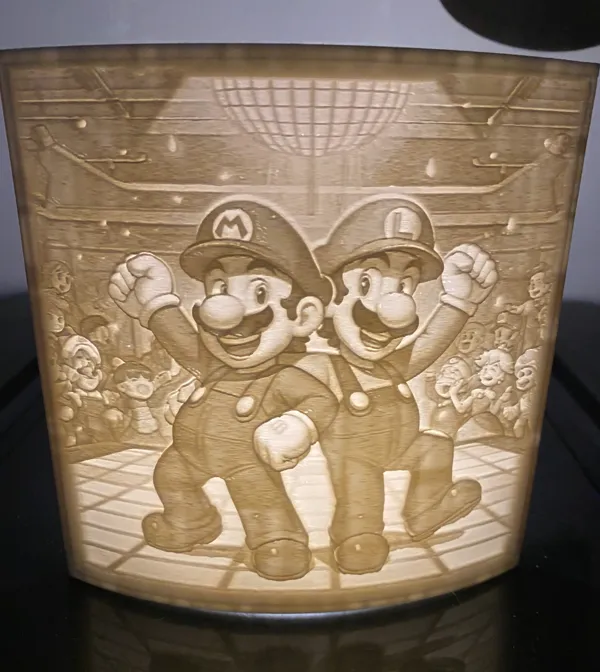 Veilleuse lithophanie Mario