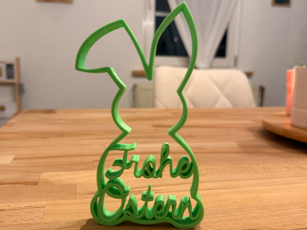 Osterdekoration „Frohe Ostern“ – Hase Silhouette