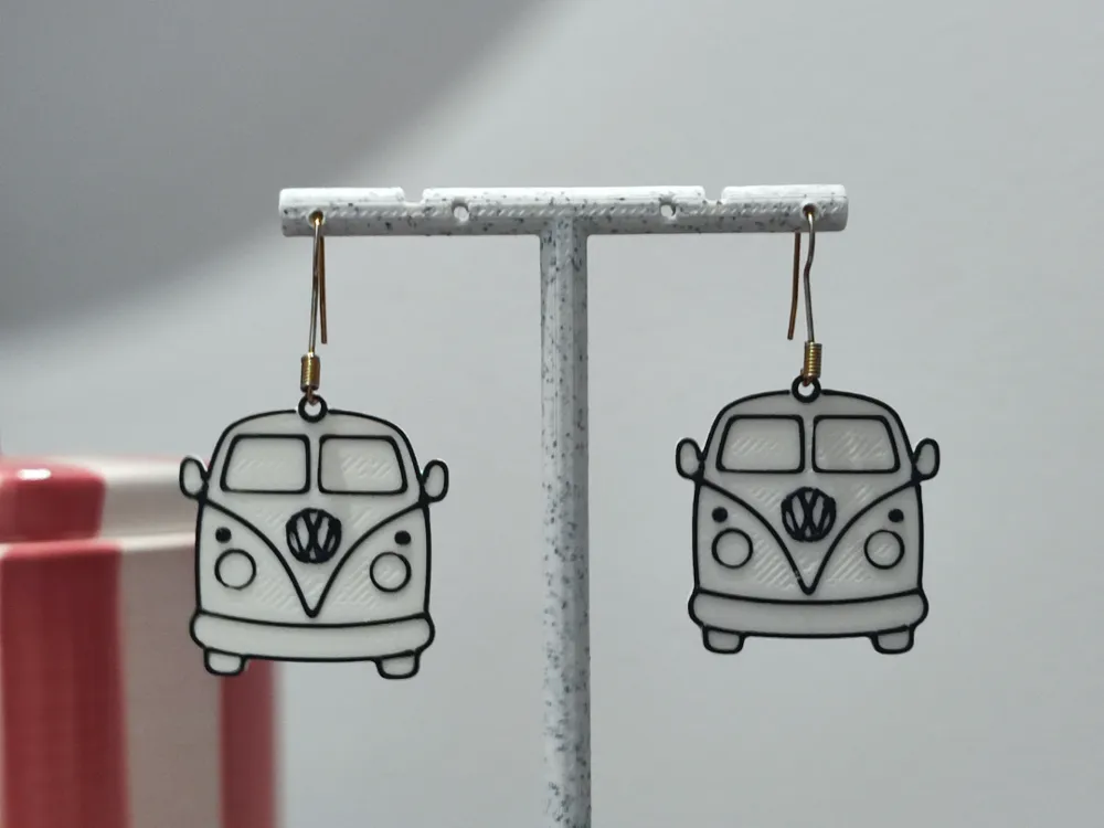 Pendientes: Aretes Furgoneta Vintage. Referencia del modelo original.