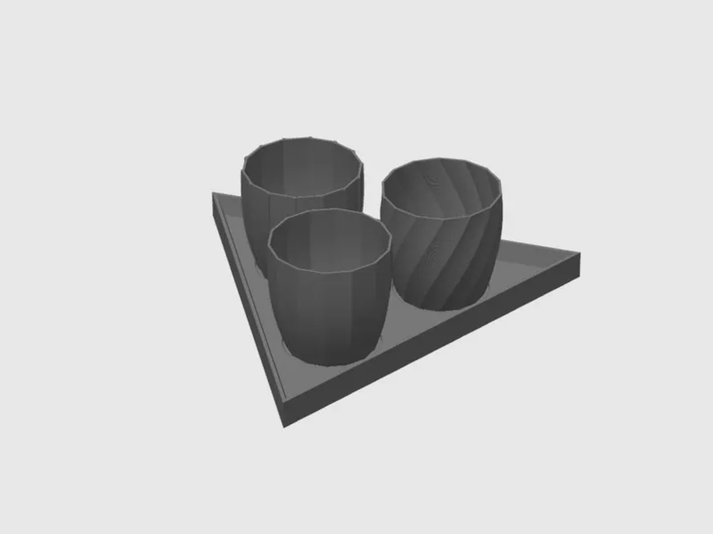 Plant Pot Tris whit Tray