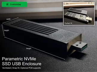 Parametric NVMe M.2 Drive USB Adapter Case