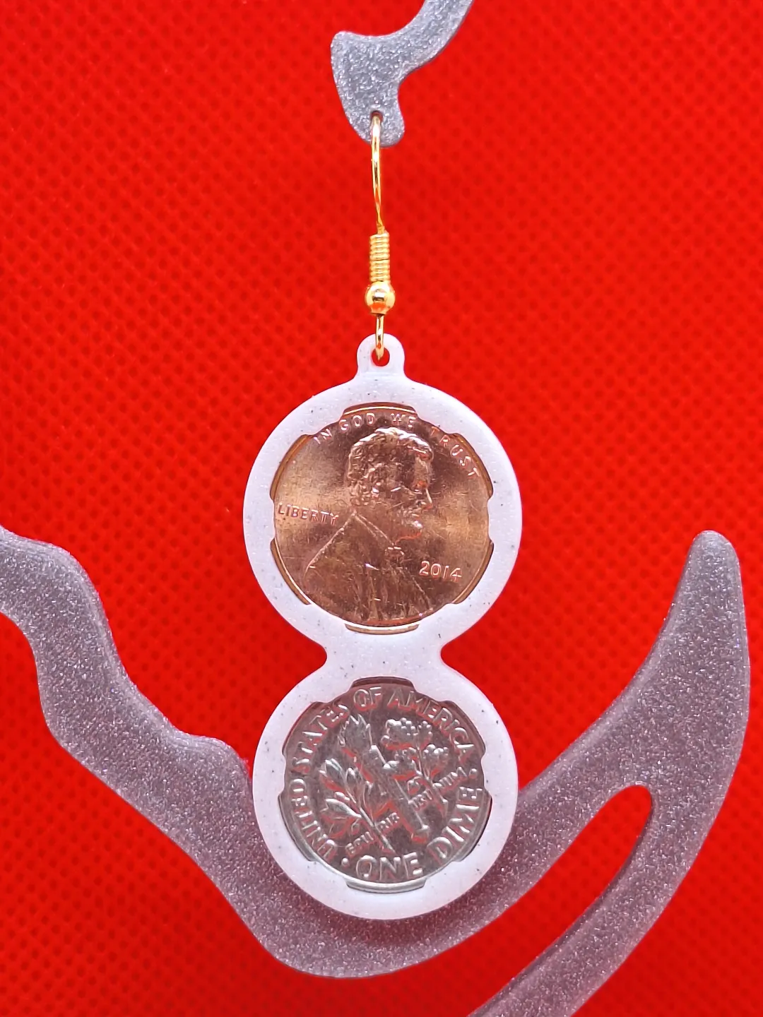 Dollar earring view 2