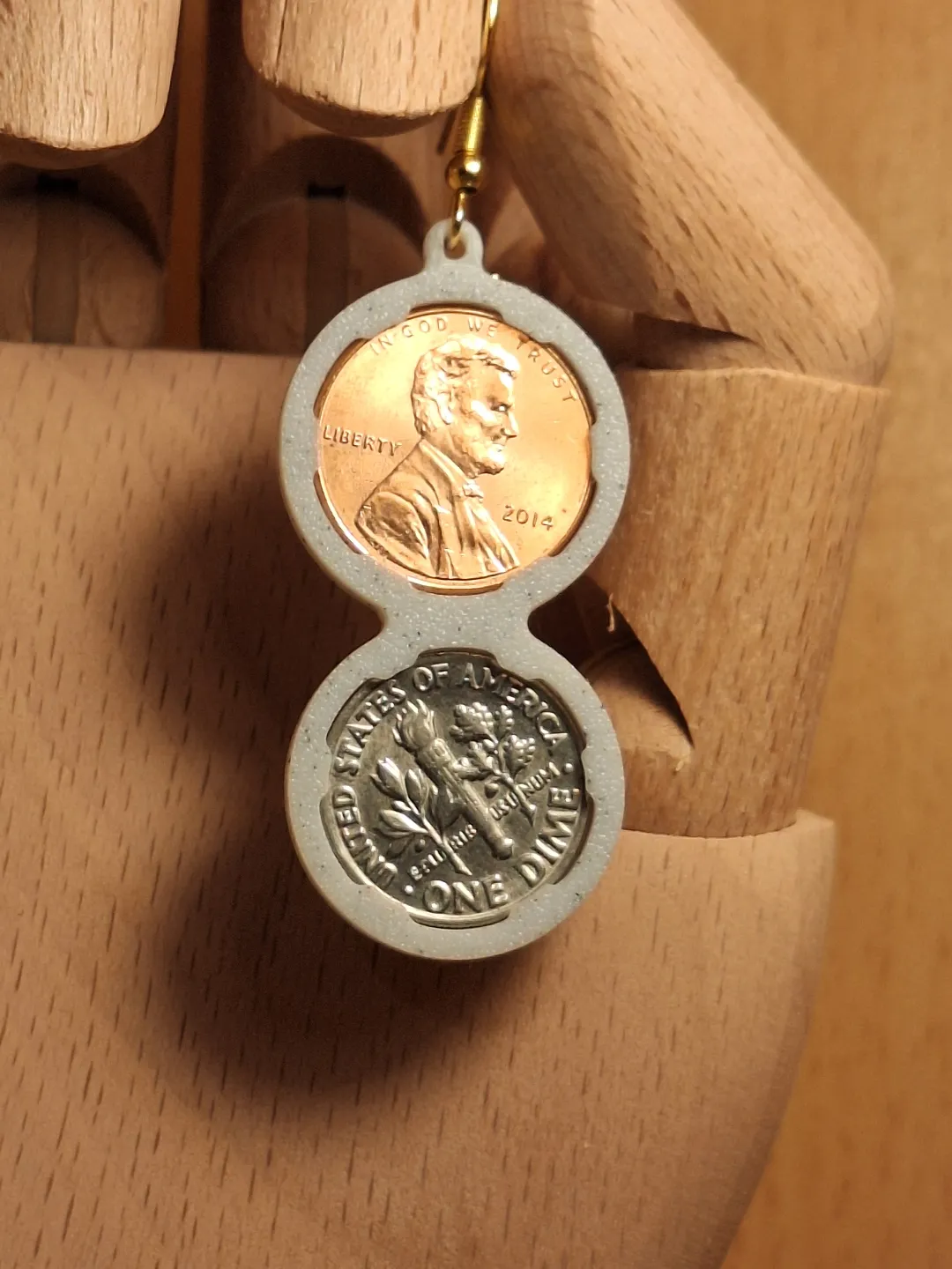 Dollar earring view 3