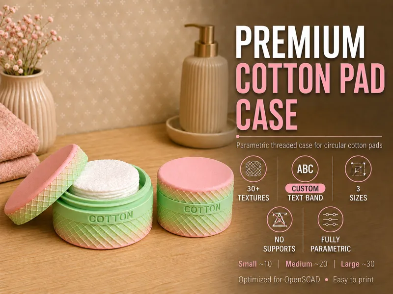 Customizable Cotton Pad Travel Container / Case