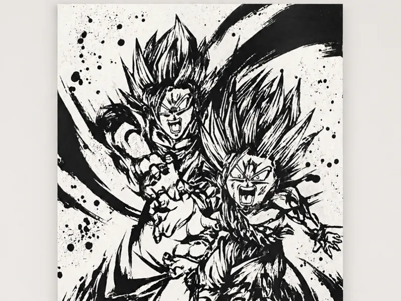 Goku and Gohan Kamehameha manga 