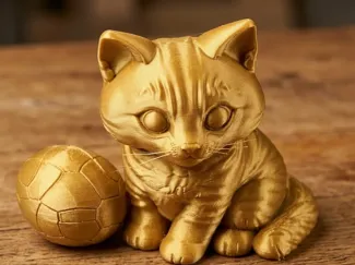 gato cute con pelota