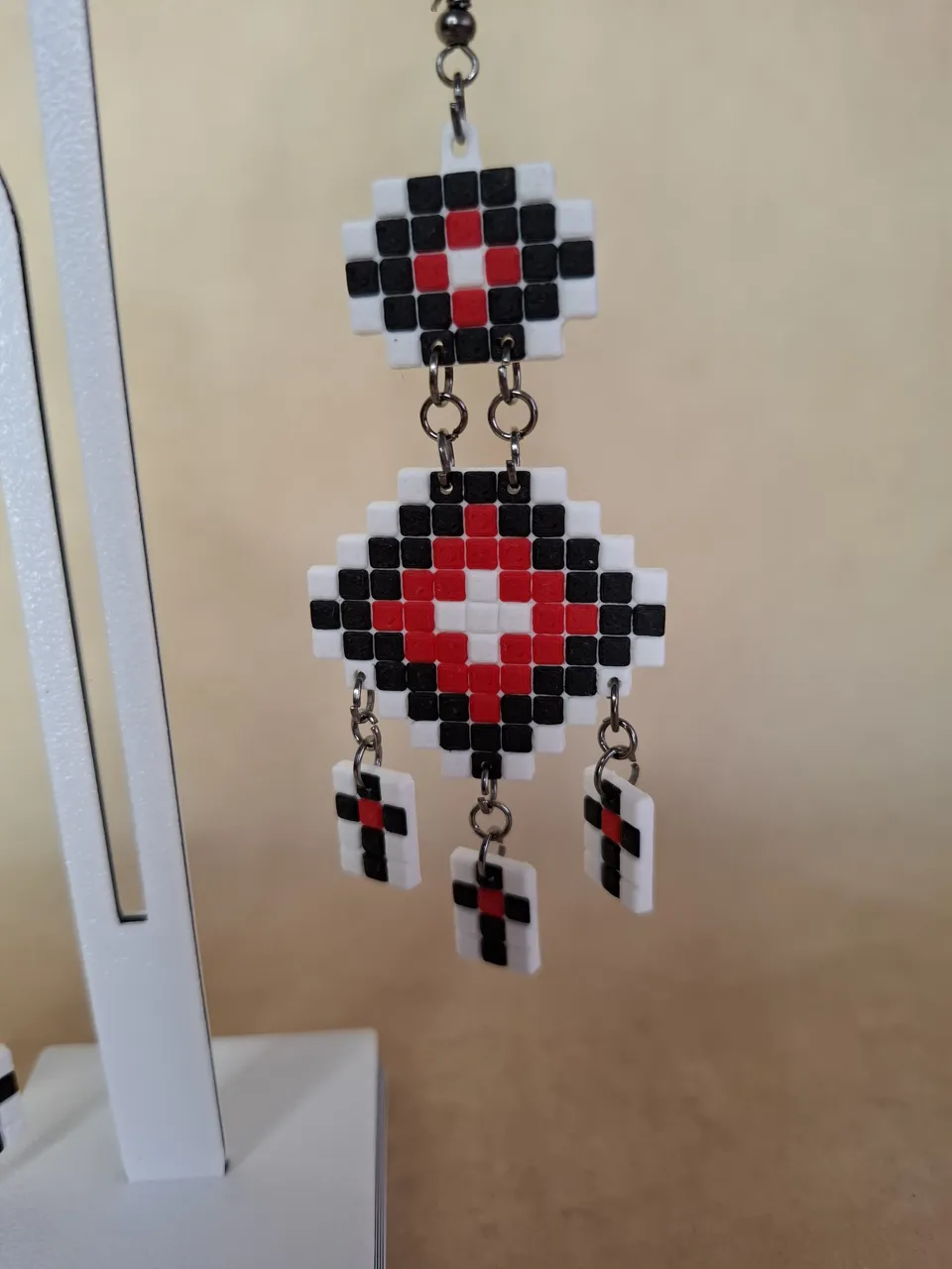 Geometric Drop Earrings | Ukrainian Pixel Style view 3
