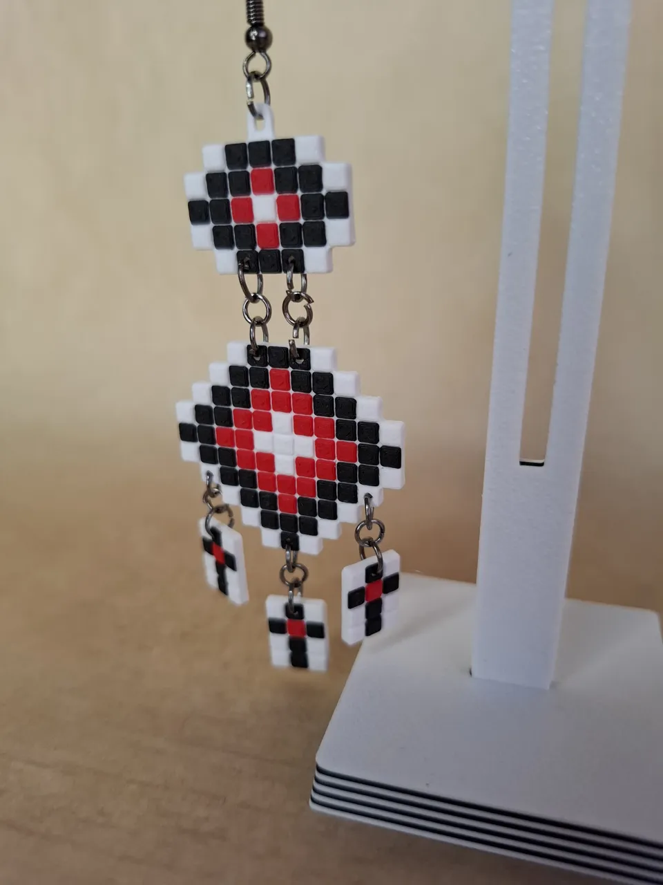 Geometric Drop Earrings | Ukrainian Pixel Style view 2