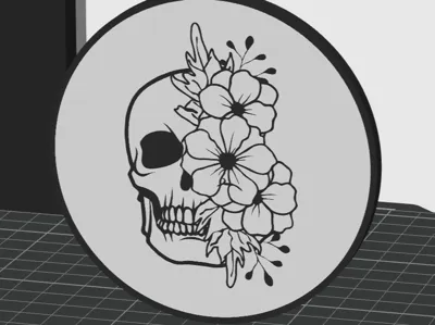 Skull & Flowers Coaster