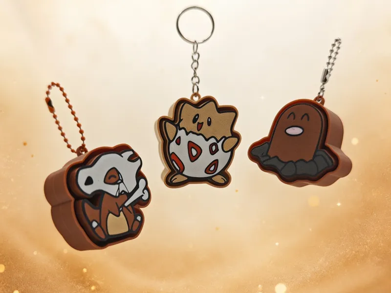 Cubone, Togepi & Diglett keychains