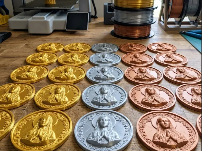 Medalla de la Virgen María Rezando