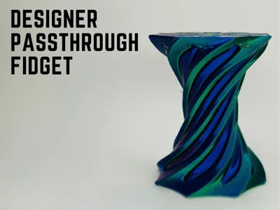 Designer spiral ribbed passthrough fidget