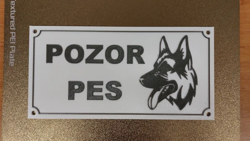 Beware of dog, Pozor pes; EN+CZ
