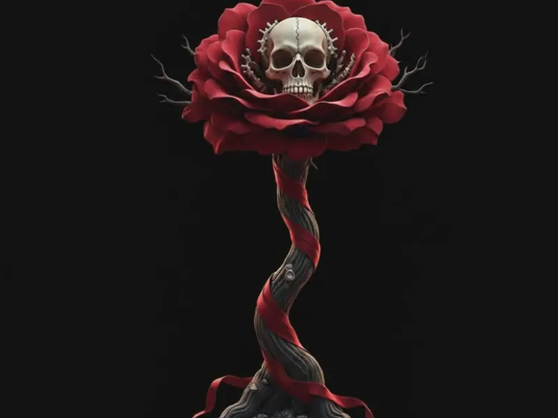 skull rose 