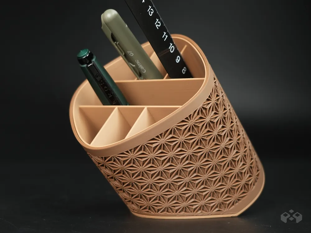 麻の葉文様笔筒——超椭圆形- 免费3D 打印模型- MakerWorld