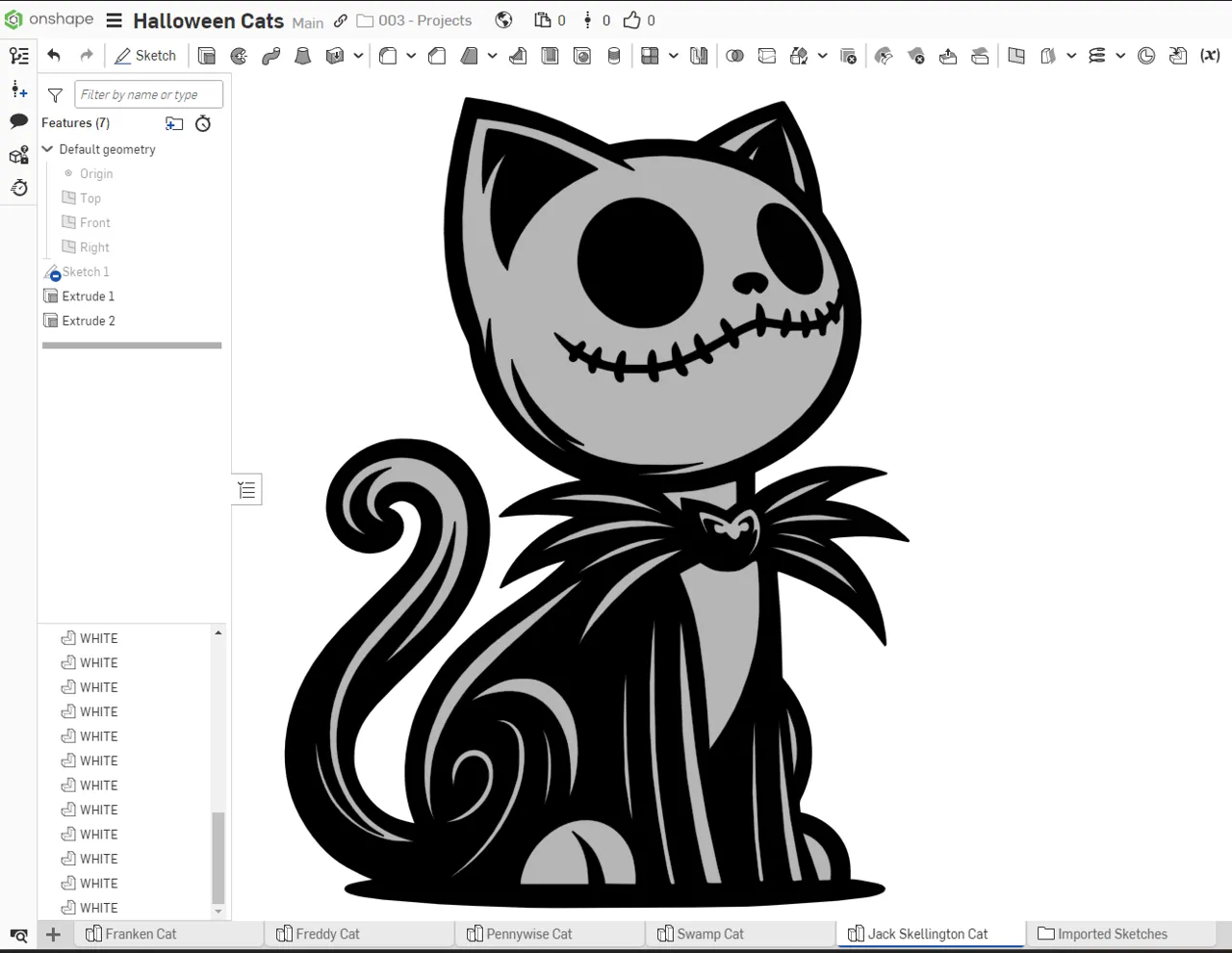Jack Skellington Cat view 4