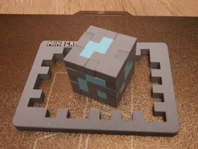Minecraft diamond ore block 3D puzzle
