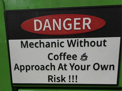 Mechanics Danger Sign