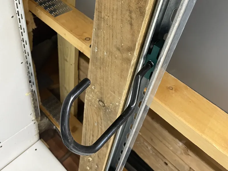 Hook carrier - sliding Unistrut bicycle storage