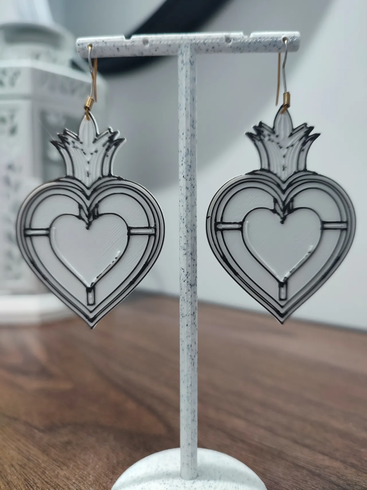 Aretes Corazón de Ébano & Luz view 3