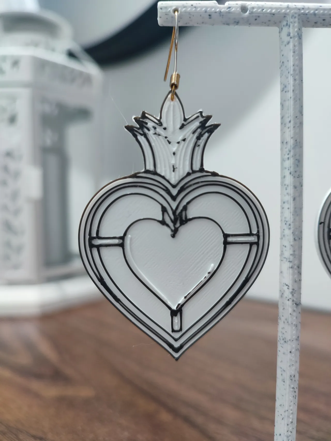 Aretes Corazón de Ébano & Luz view 4